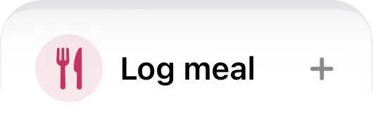 Buttons for Log meal and Log weight